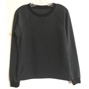 Lucy Activewear Large* Quilted Sweater Gray /Black